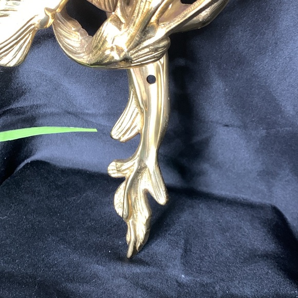 Large Vintage Brass French Louis XV Style Candlestick Wall Scones with glass - Picture 7 of 11